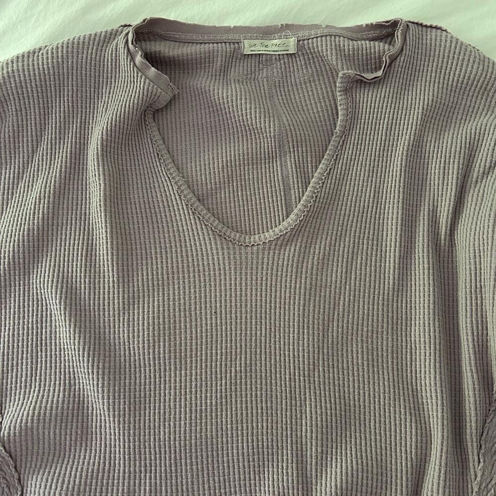 We The Free Lavender Ribbed Top